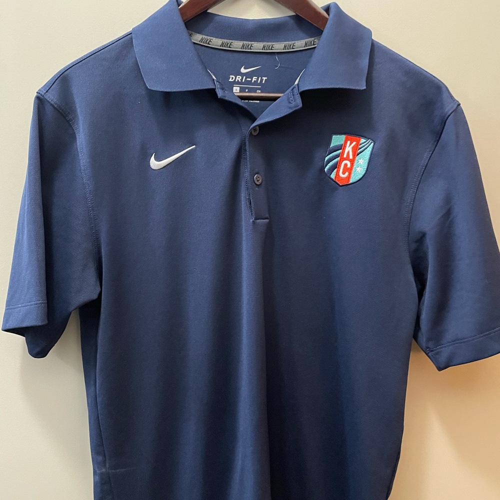 Kansas City Current Nike Men's Blue Dri-FIT Polo Shirt